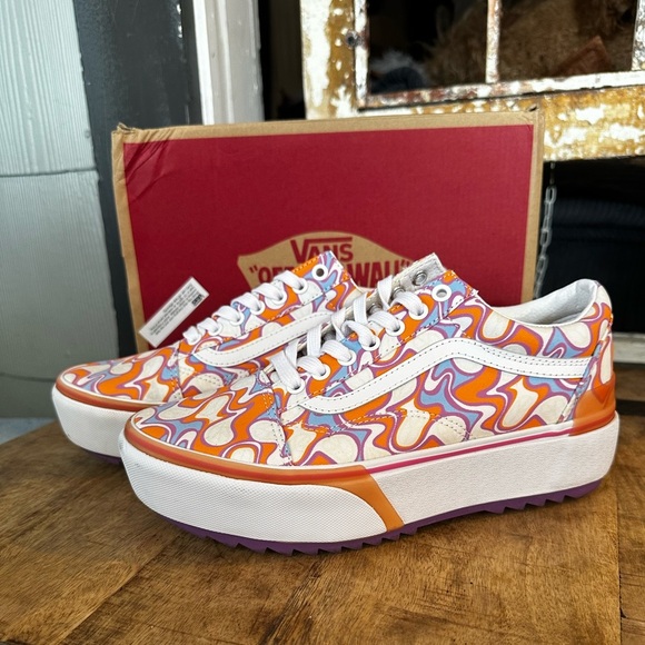 Vans Old Skool Stackform – Psychedelic Swirl – 8.5 with Box HOLIDAY PRICE 🎄 - Picture 4 of 6